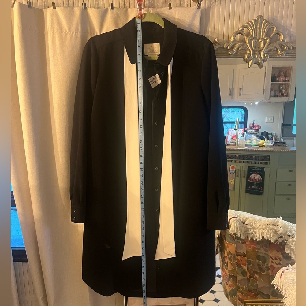 Kate Spade Black and White Blazer with Sophisticated Sheen